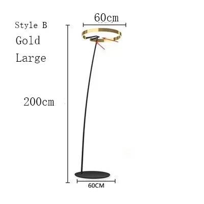 Ring Fishing Floor Lamp Room Decor Golden Long Pole Modern Simple LED Minimalist Light Luxury Designer Vertical Table Lamps