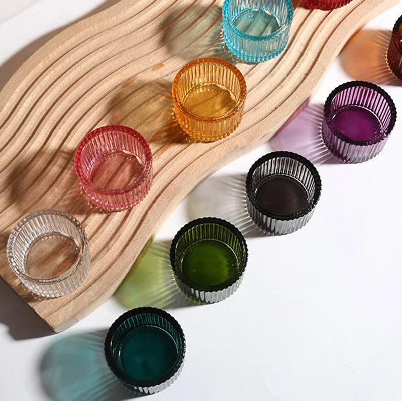 Pack of 10 Glass Small Tea Light Candle Holder for Table Decor,Home Decor,Church Housewarming Gifts Candle Holder Purple