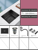 Household Black Sink for Kitchen Italian Metal Dry Handmade Kitchen Sinks Simple Small Light Luxury Kitchen Sinks for Bar