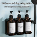Hotel Wall Mounted Soap Dispenser Set Refillable No Punching Hand Sanitizer Shampoo Conditioner Bottle Holder for Shower Wall