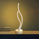 Nordic Indoor Table Lamp Modern Spiral Wave Shape Night Light Home Bedroom Hotel Bedside Lamp Acrylic Metal Wall LED Lighting