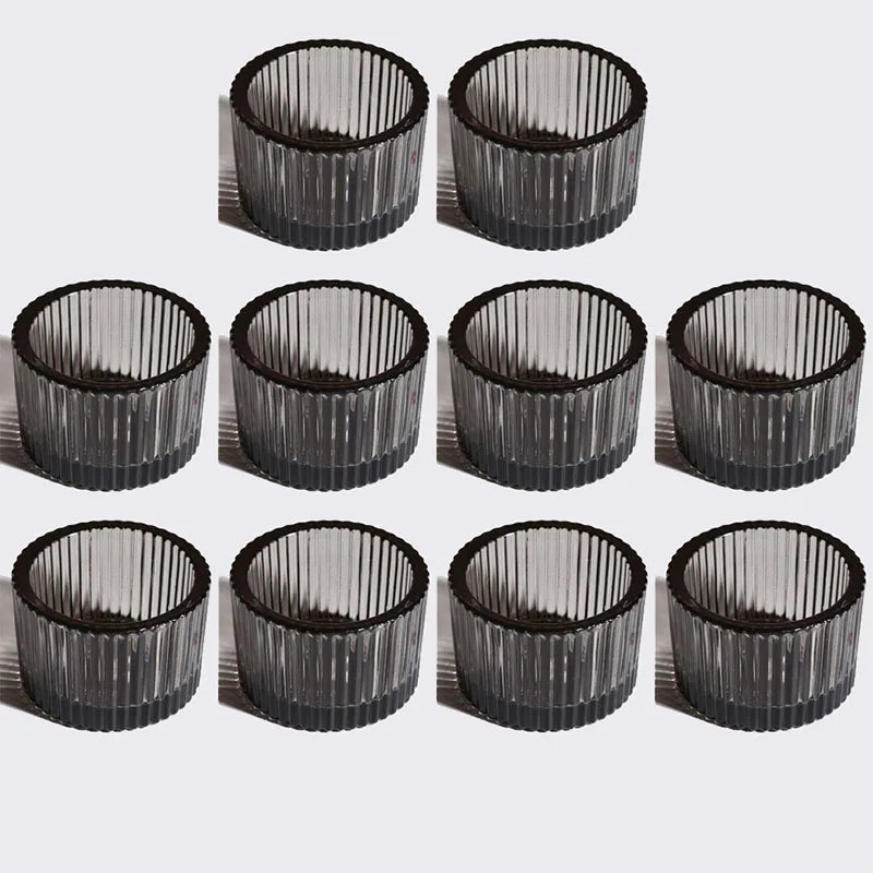 Pack of 10 Glass Small Tea Light Candle Holder for Table Decor,Home Decor,Church Housewarming Gifts Candle Holder Purple