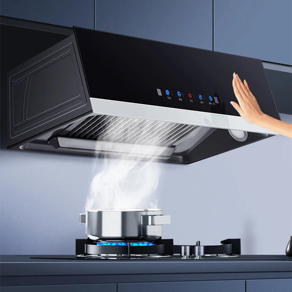 180W Range hood for kitchen Large Suction Small Oil Hat Machine Top Suction Automatic thermal cleaning Range Hood 715mm