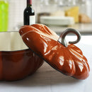 Enameled Pumpkin Cast Iron Dutch Oven 3.7L Enamel Coated Stewpan Non Stick Enamel Pot Casserole Dish 9.8 "for All Heat