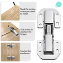 90 Degree Steel Cabinet Hinges 3 Inch Hinge Cabinet No-Drilling HoleHydraulic Buffer Hinge Kitchen Cabinet Cupboard Hinges