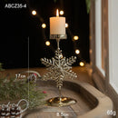 Christmas Golden Wrought Iron Candlestick Star Elk Christmas Tree Candle Holder Merry Christmas New Year Table Decoration