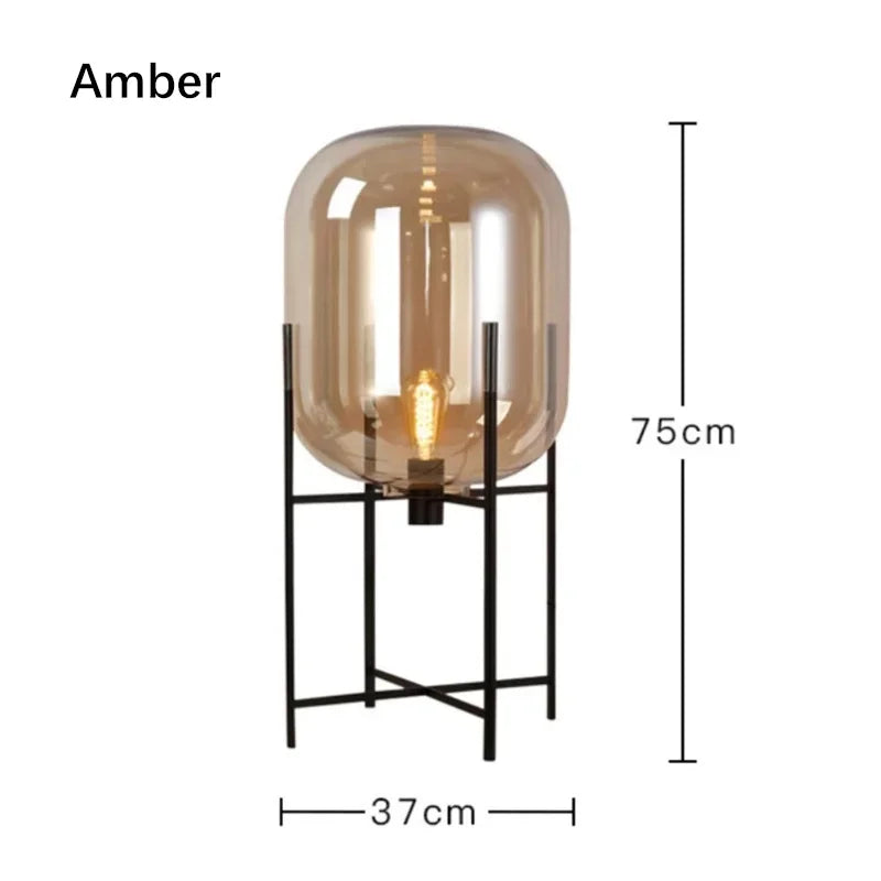 Nordic Minimalist Luxurious Glass Led Floor Lamp Designer Bedroom Bedside Table Light High-end Living Room Decoration Lighting