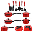13 Pcs Decor Play House Toy Educational Learning Miniature Kids Interactive Kitchen Red Plaything Cooking Themed Toddler