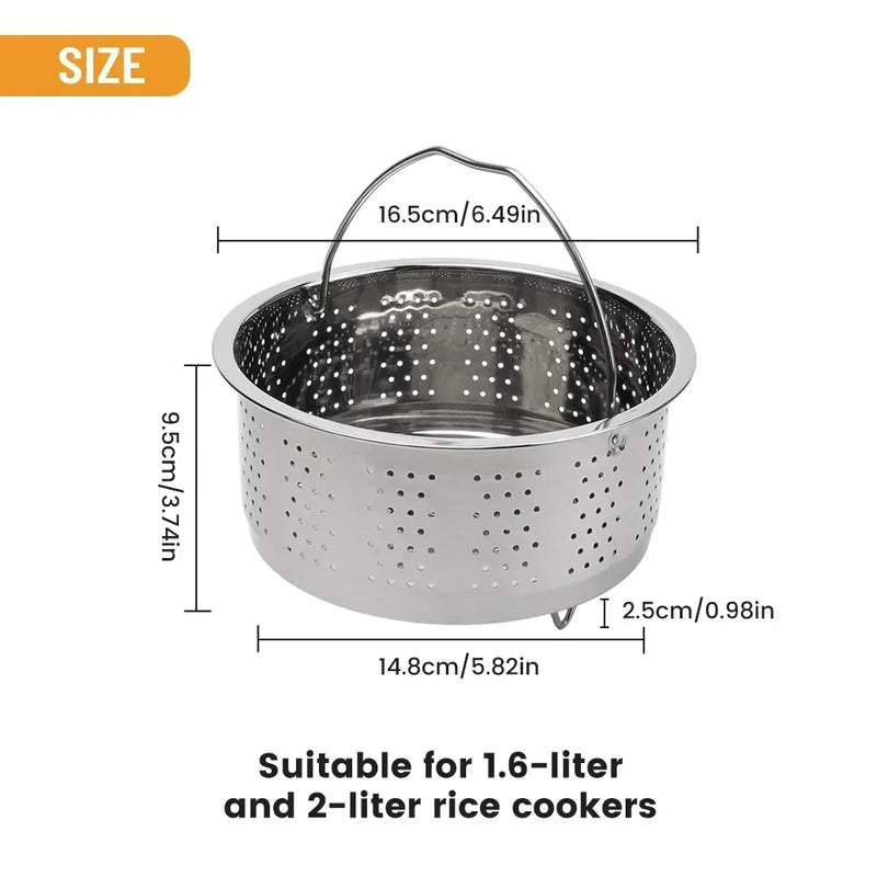 Steamer Insert Steamer Pot 304 Stainless Steel Basket Rice Steamer Pressure Cooker With Steaming Foot Easy To Pick Up