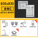 Kitchen Furniture Thickened 304 Stainless Steel Sink Basin Corner Shaped Double Stainless Steel Kitchen Sinks  Accessories Bh