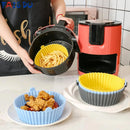 Round Air Fryer Accessories Silicone Tray Mat Grill Pizza Oven Baking Trays Pan Mats Chicken Basket Mat AirFryer Silicone Pots