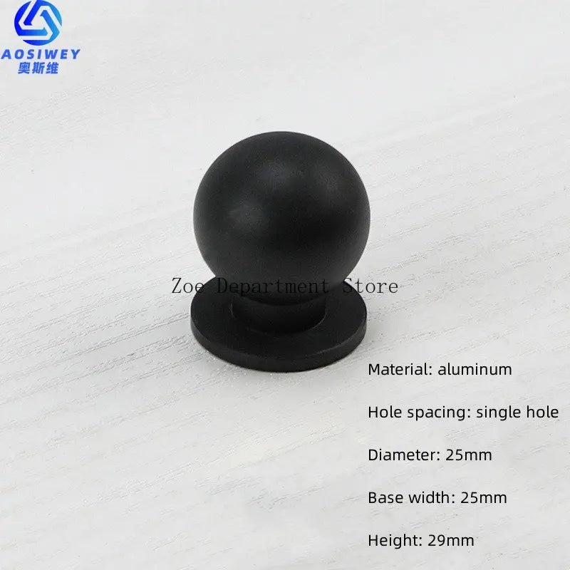 Space Aluminum Single Hole Handle Modern Wardrobe Drawer Round Knob Silver/black/gold Kitchen Cabinet Furniture Small Handle