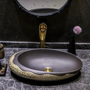 Chinese Ceramic Art Bathroom Washbasins Home Bathroom Sinks Creative Overhead Sink Household Kitchen Hand-made Washing Sinks Y