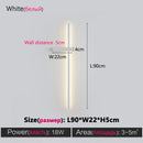 Black long strip wall lamp bedroom bedside lamp modern minimalist wall lamp living room TV background line wall light