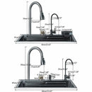 Dark Grey Nano Kitchen Sink Above Mount Washing Basin Chopping Board 304 Stainless Steel Single Grey Kitchen Sink Kitchen Faucet