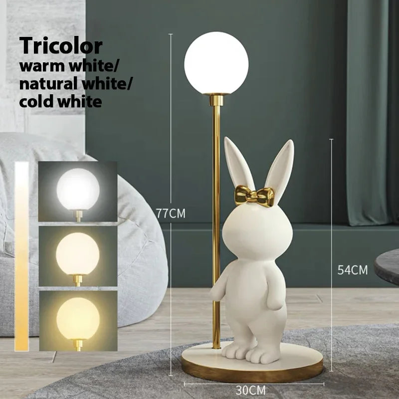 Nordic Modern Rabbit Table LED Floor Lamp for Living kids Children‘s room Bedroom Coffee Bedsidecorner Ambient Night LIght