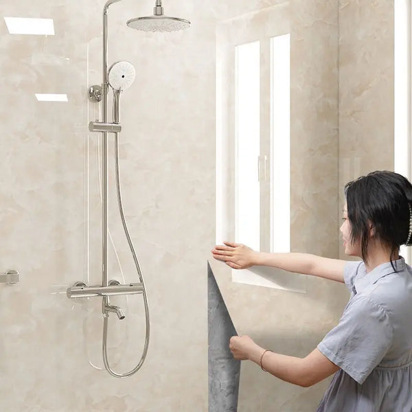 Toilet Bathroom Waterproof Stickers Self-adhesive Wallpaper Toilet Wall Covering Renovation Moisture-proof Ceramic Wall Stickers