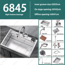 304 Stainless Steel Multifunctional Kitchen Sink Large Capacity Single Bowl Vegetable Workstation Wash/Cut/Drain in One Full Set
