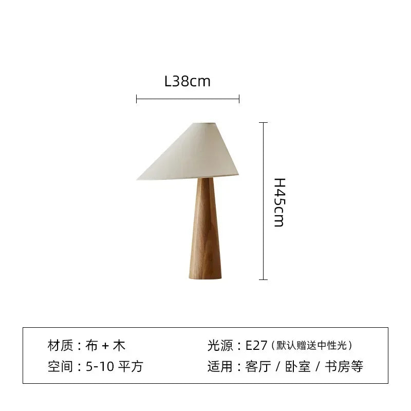 Japanese Wabi-sabi Floor Lamps Retro Natural Wood Fabric Lampshade Teahouse Bedroom Bedside Parlor Sofa Study LED Standing Light
