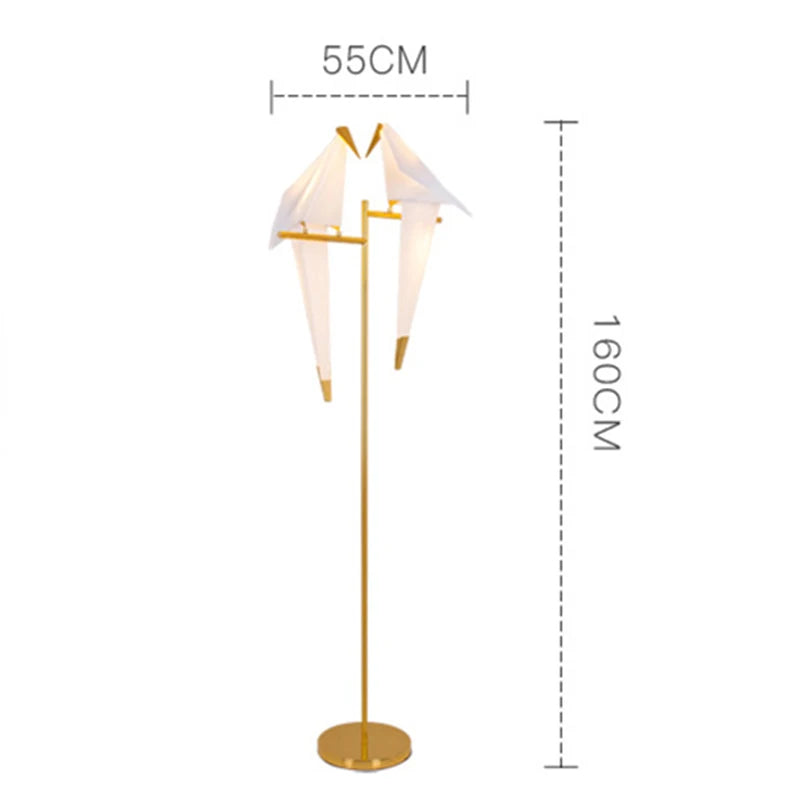 Perch Light Floor Lamp Led Designer gold Origami Bird Standing Lamps for Living Room creative Art Deco safaside corner Lamp