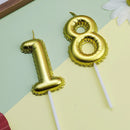 1Pc Festive Party Supplies Birthday Candles Digital Candle Cake Topper Gold Balloon Design Number 0-9 for Baking Dessert
