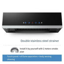 180W Home Kitchen Range Hood Tempered Glass Large Suction Range Hood Top Suction Automatic Cleaning Range Hood