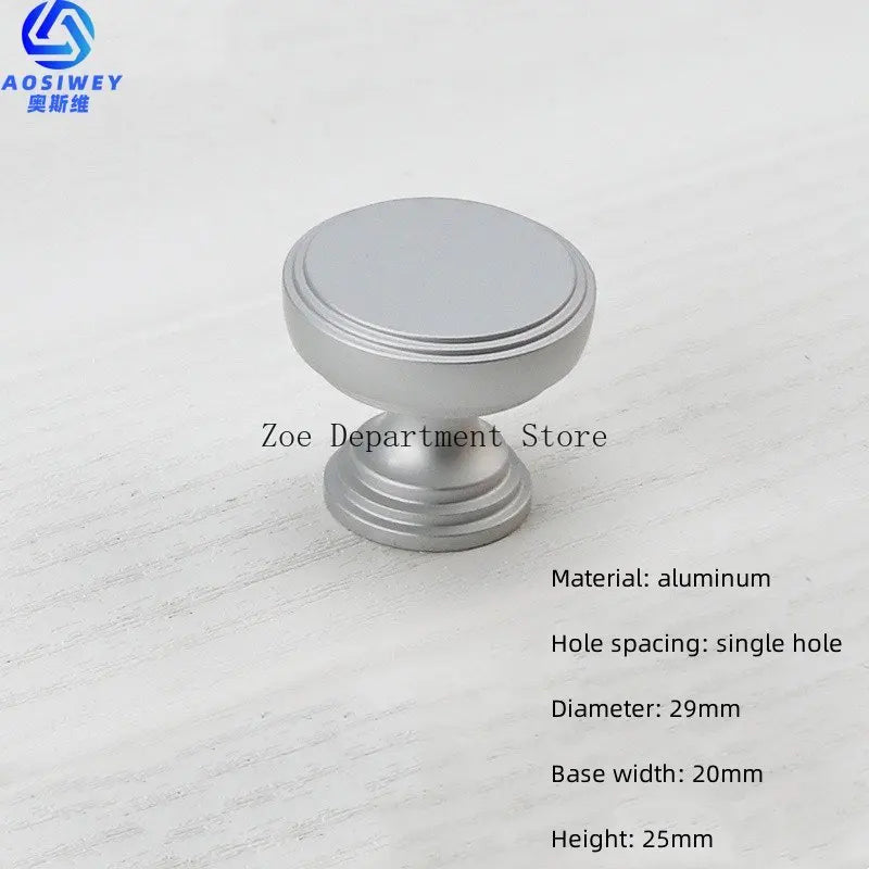 Space Aluminum Single Hole Handle Modern Wardrobe Drawer Round Knob Silver/black/gold Kitchen Cabinet Furniture Small Handle