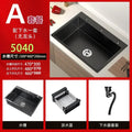 Stainless Steel Kitchen Sinks Black Nano Large Single Tank Countertop Basin Home Kitchen Vegetable Sink 304 Thickened Wash Basin