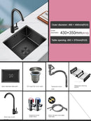 Household Black Sink for Kitchen Italian Metal Dry Handmade Kitchen Sinks Simple Small Light Luxury Kitchen Sinks for Bar