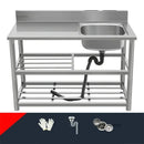 Household Vegetable Washing Basin with Bracket Commercial Stainless Steel Kitchen Sinks Kitchen Workbench Washing Single Sink