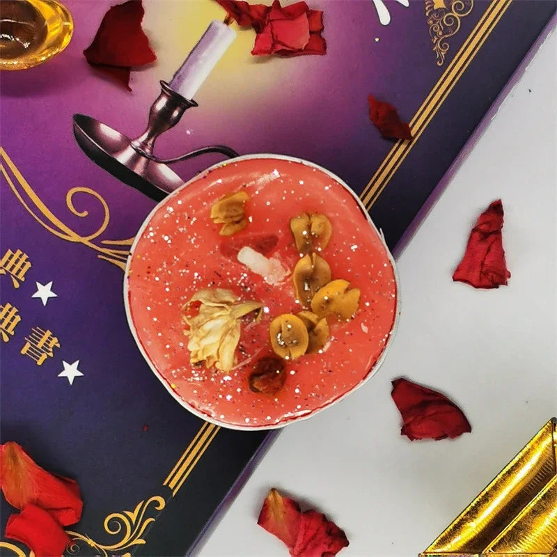 Guest Gift Candle Manifestation Herbal Intention Candle Unscented Spell Dried Flowers Candles with Crystal Tea Lights