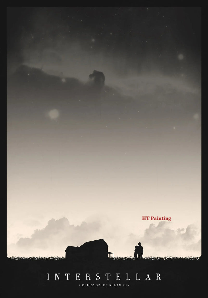 Sci-fi movie interstellar movie poster canvas painting universe planet wall art picture modern room home decoration