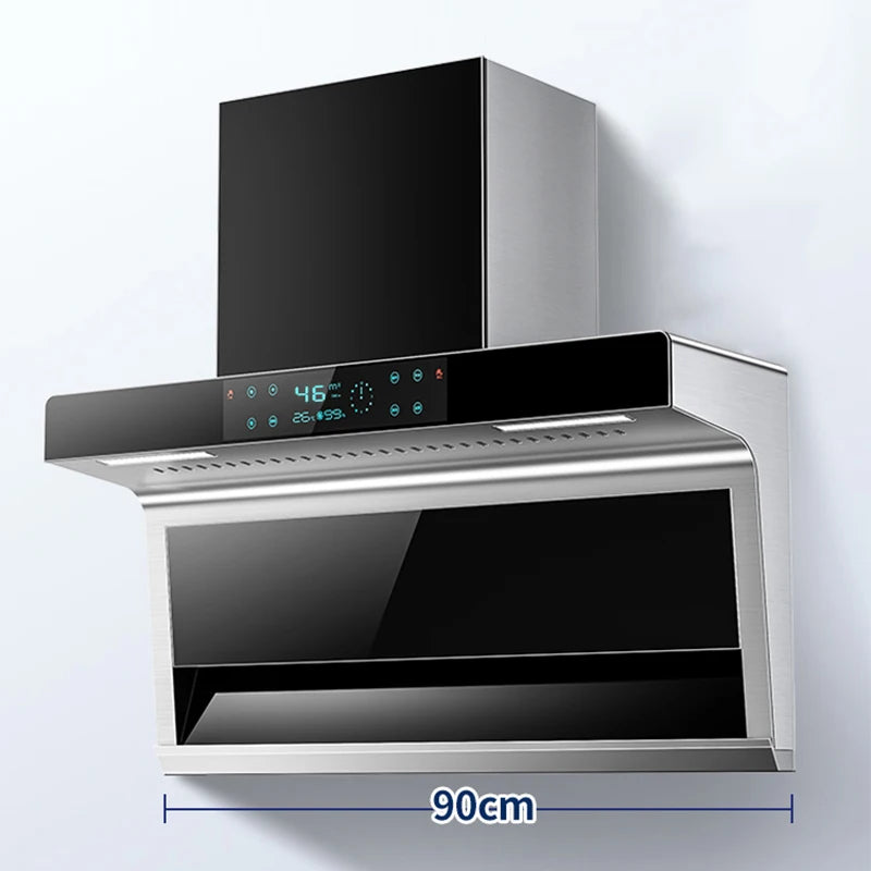 Range Hood For Kitchen Stainless Steel High Suction Automatic Washing Kitchen Touch Control Kitchen Extractor Hood Ventilator