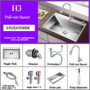 Stainless Steel Kitchen Sink Farmhouse Above Counter Undermounter Single Bowel Wash Basin With Gourmet Faucet Drain Accessories