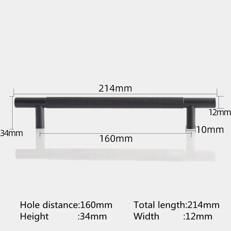 KK&FING Round Rod Knurled Carved Aluminum Alloy Furniture Door Handles Cabinet Drawer Knobs Bedroom Wardrobe Door Pulls Hardware