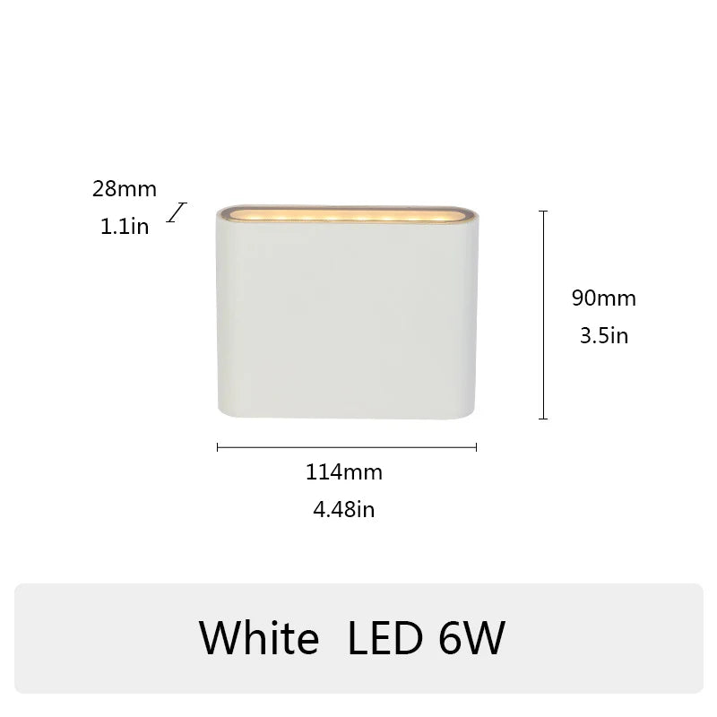 6W 12W 20W LED Outdoor Waterproof Wall Lamp Indoor Bedroom Living Room Balcony Wall Light Home Lighting Aluminum Wall Sconce