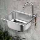 Silvery 304 Stainless Steel Kitchen Sink Multiple Size Undermount Basin Sink Single Tank Wash Vegetables Thickened Basin Set