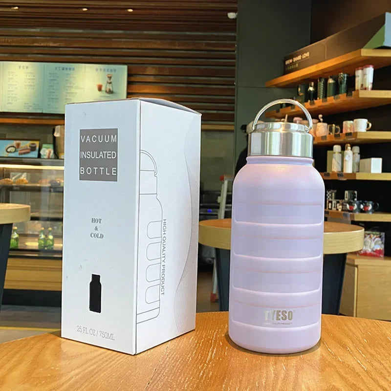 Tyeso Thermos Water Bottle 1000ml 750ml 360ml Double Stainless Steel Vacuum Flask Mug Portable Outdoor Fitness Sports Drinks Cup