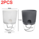 1/2pcs Self Watering Flower Pots Automatic Water-Absorbing Flowerpot Transparent Double Layer Plastic Planter Home Office Decor