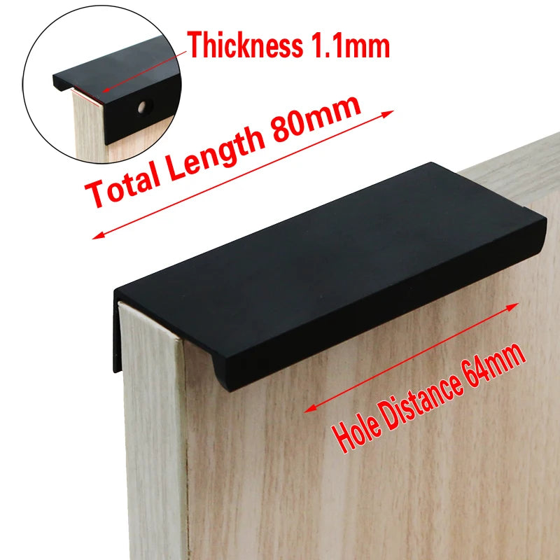 Cabinet Pulls Drawer Knobs  Black Silver Orange Gold Hidden  Handles Stainless Steel  Kitchen Cupboard Furniture Hardware