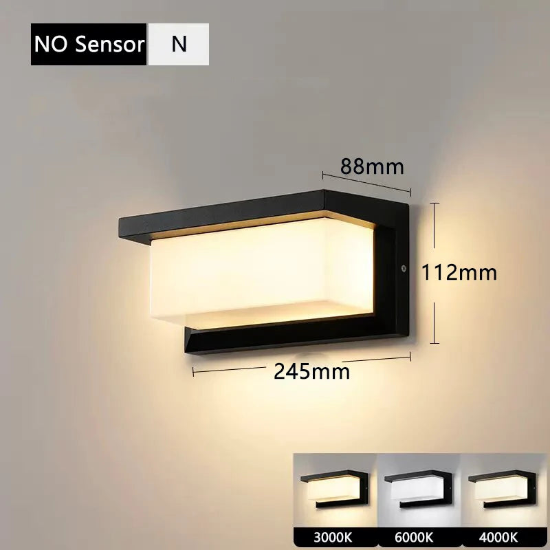 Outdoor Led Wall Light Waterproof IP65 PIR Motion Sensor Outdoor Lighting Porch Lights Balcony Garden Lights Outdoor Wall Lamp