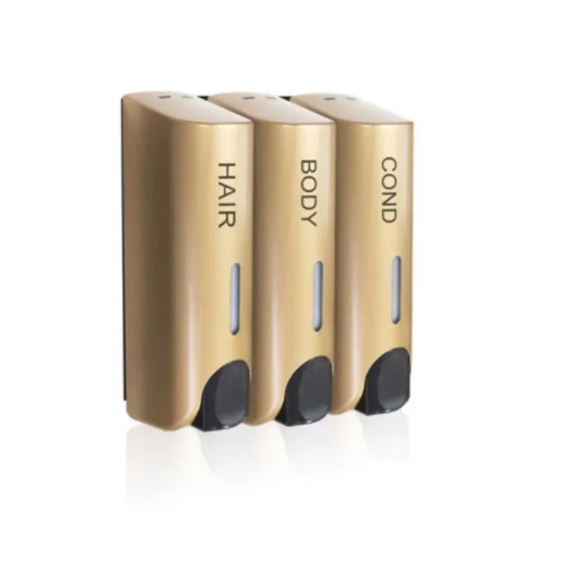 1/2/3Heads Manual Soap Dispenser Wall Mounted Hotel Shampoo Box Bath Box 400ML Soap Bottle Wall Hanger Press Dispenser Home