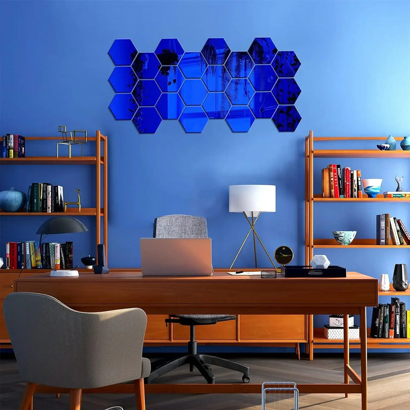 Wholesale Acrylic Hexagon Mirror Wall Stickers Self Adhesive Solid Paster DIY Tile Decals Living Room Art Decoration Ornaments
