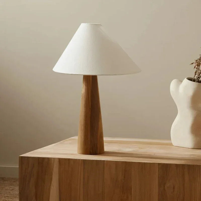 Japanese Wabi-sabi Floor Lamps Retro Natural Wood Fabric Lampshade Teahouse Bedroom Bedside Parlor Sofa Study LED Standing Light