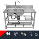 Household Vegetable Washing Basin with Bracket Commercial Stainless Steel Kitchen Sinks Kitchen Workbench Washing Single Sink