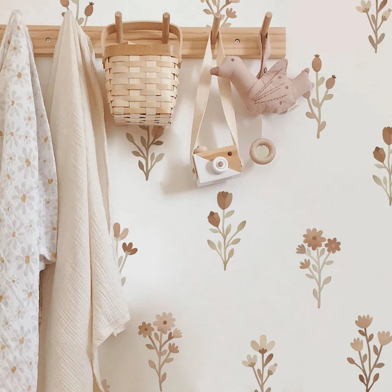 Flowers Wall Stickers for Bedroom Living Decor Wall Decals Girls Room Decorative Wall Stickers Baby Nursery Room Kids Room