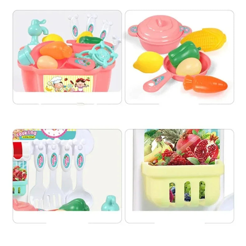 22Pcs Plastic Mini Kids Cooking Toys Set with Play Pots and Pans Cookware Utensils Kids Kitchen Pretend Play Toys for Kids