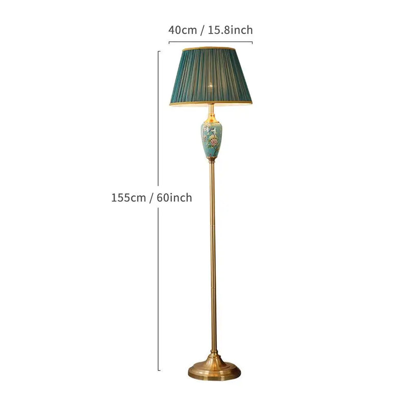 Ceramic Floor Lamp Home Decoration Sofas Stand Light European Retro Table Lamp Living Room Floor Lamp Bedroom Bedside