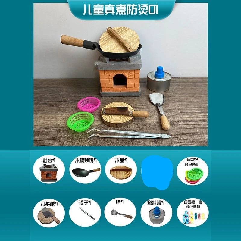 Mini kitchen food toys, real cooking, cooking at home, edible children's toys, kitchen set, simulation toys