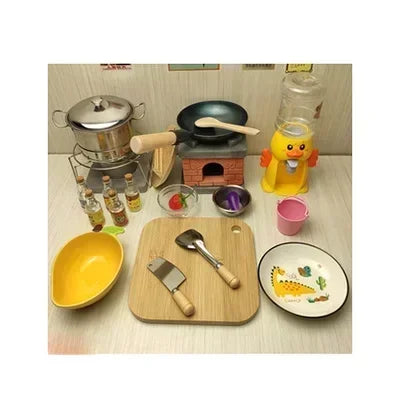 Dollhouse Mini Kitchen Furniture Toys Full Set Models for Doll House Kitchen Furniture Decorative Accessories